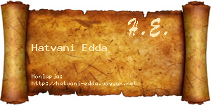 Hatvani Edda névjegykártya
